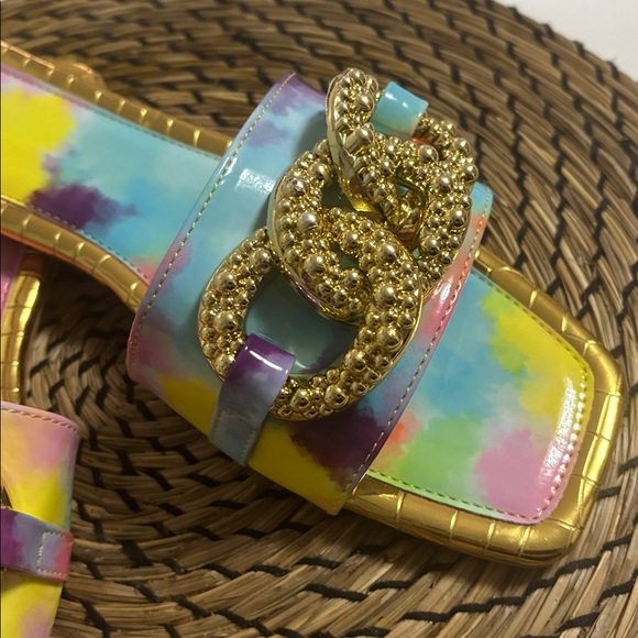 Colorful Chain Slide Sandals - Picture 3 of 5